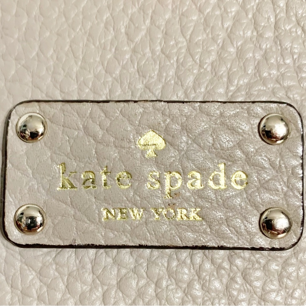 kate spade Taupe Pebbled Leather Grove Court Lainey Satchel Fully Lined Top Hand - Picture 13 of 14
